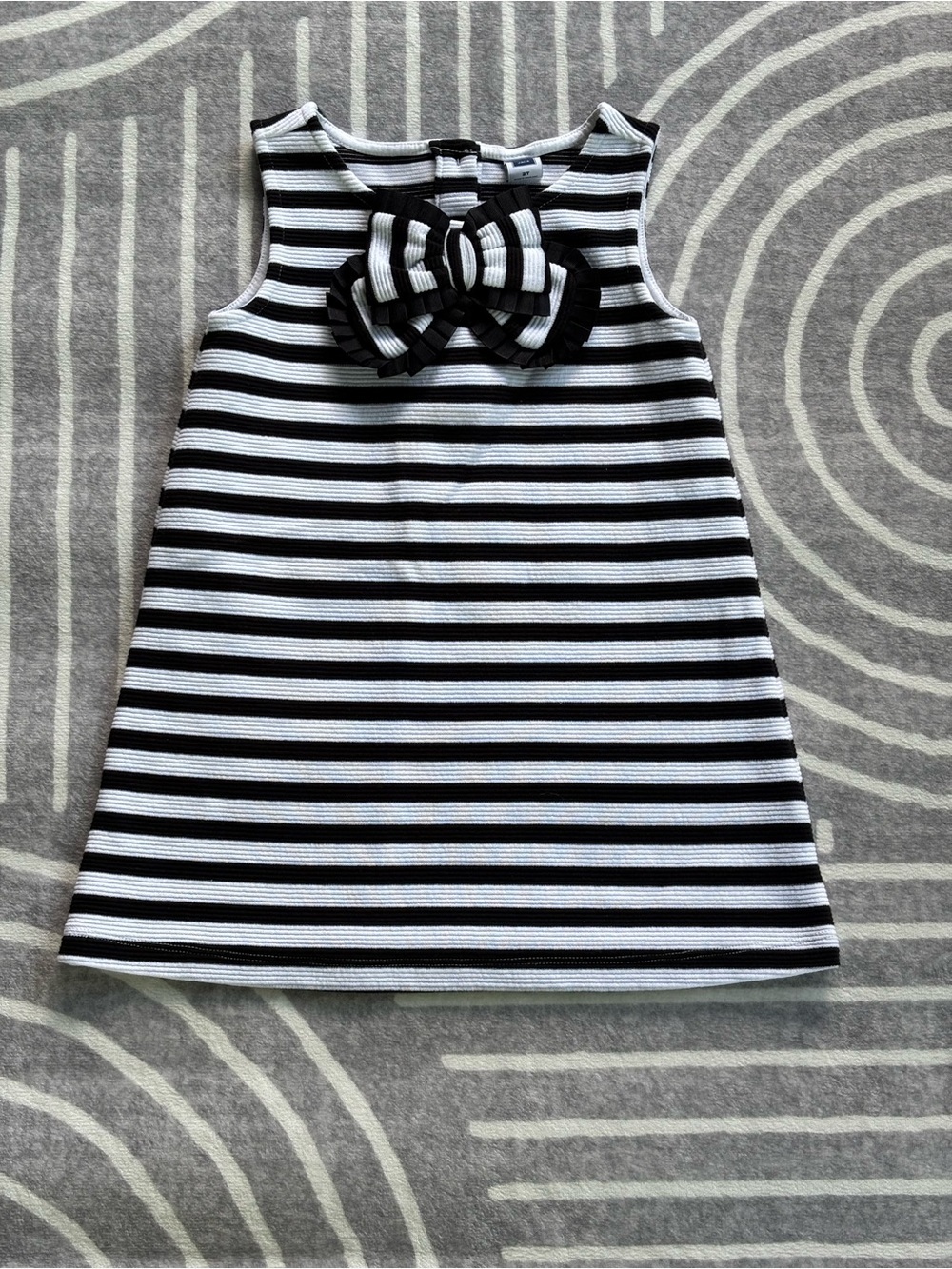Janie and Jack Dress, 2T, Black and White Striped Bow Girls, Toddlers, NWOT - Picture 6 of 7